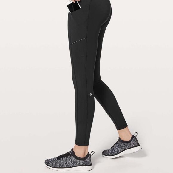 Lululemon Speed Up Tight Women’s Size 10 Black Leggings 28” Luxtreme Yoga Pocket - Picture 3 of 14